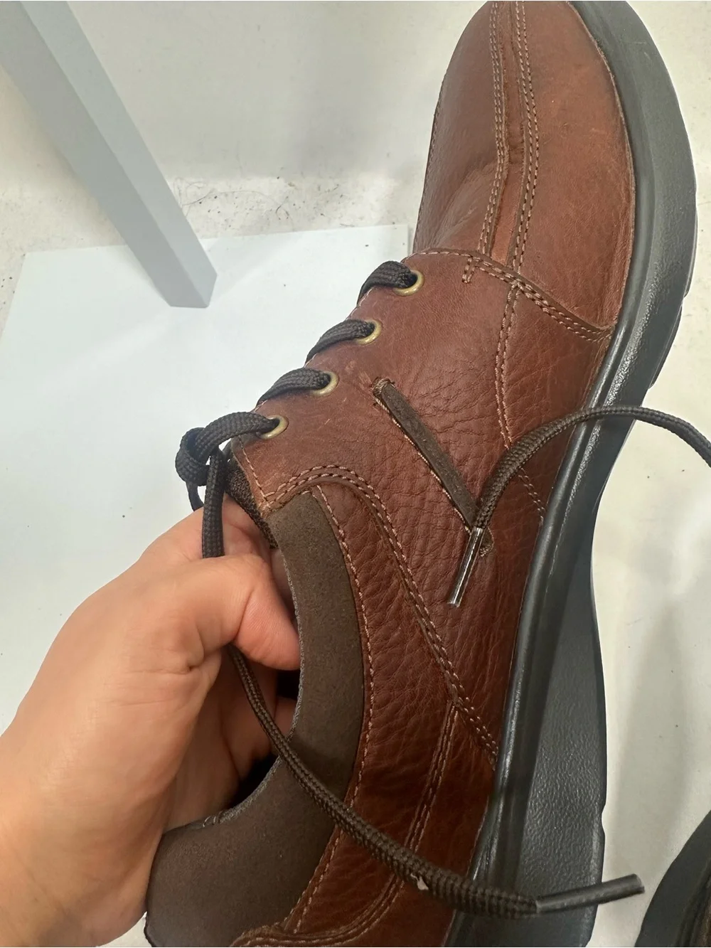 Clarks Collection Brown Leather Comfort Shoes Size 15